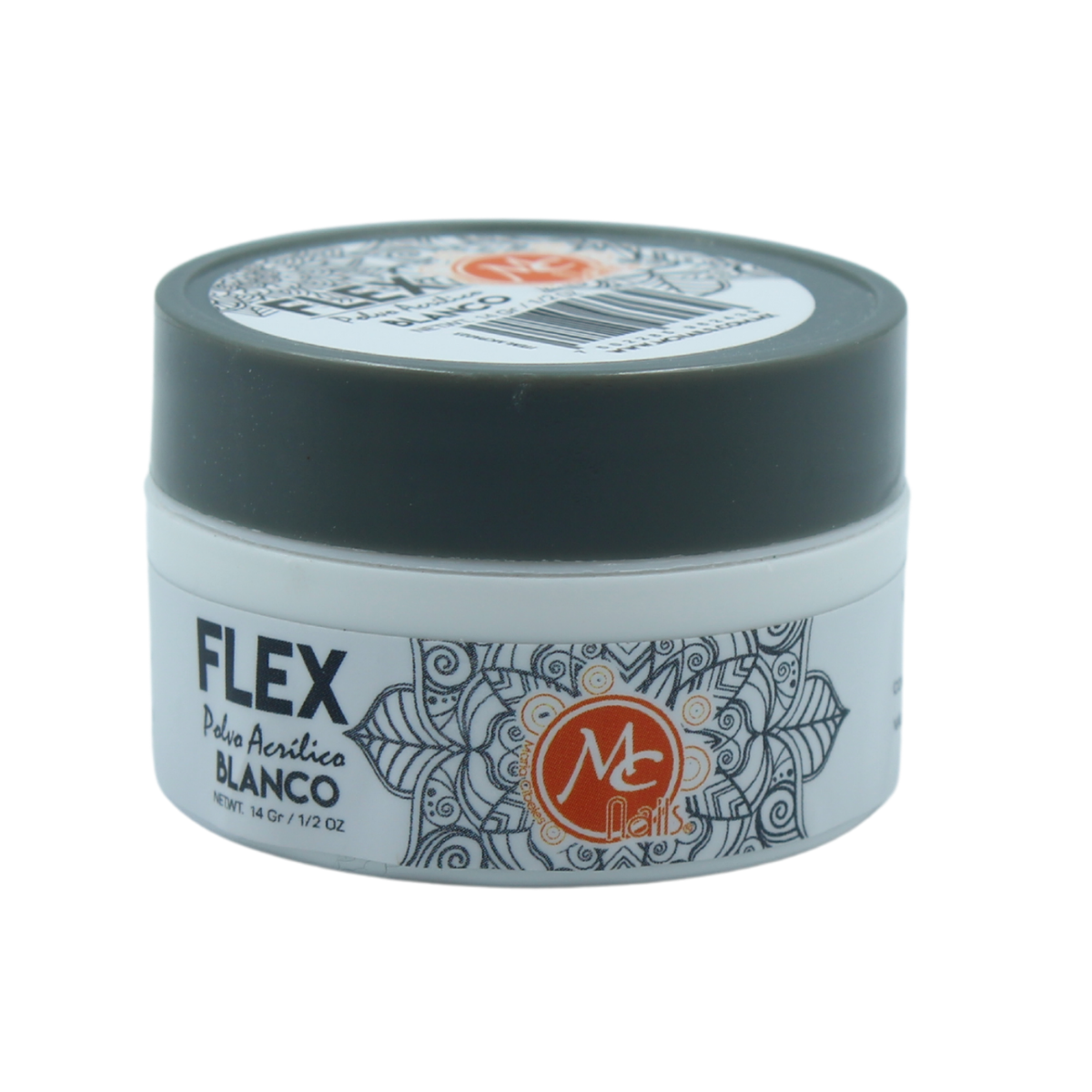 Mc Nails Flex Polvo Acrílico Básico 1/2 Onza. Uñas Acrílicas Blanco