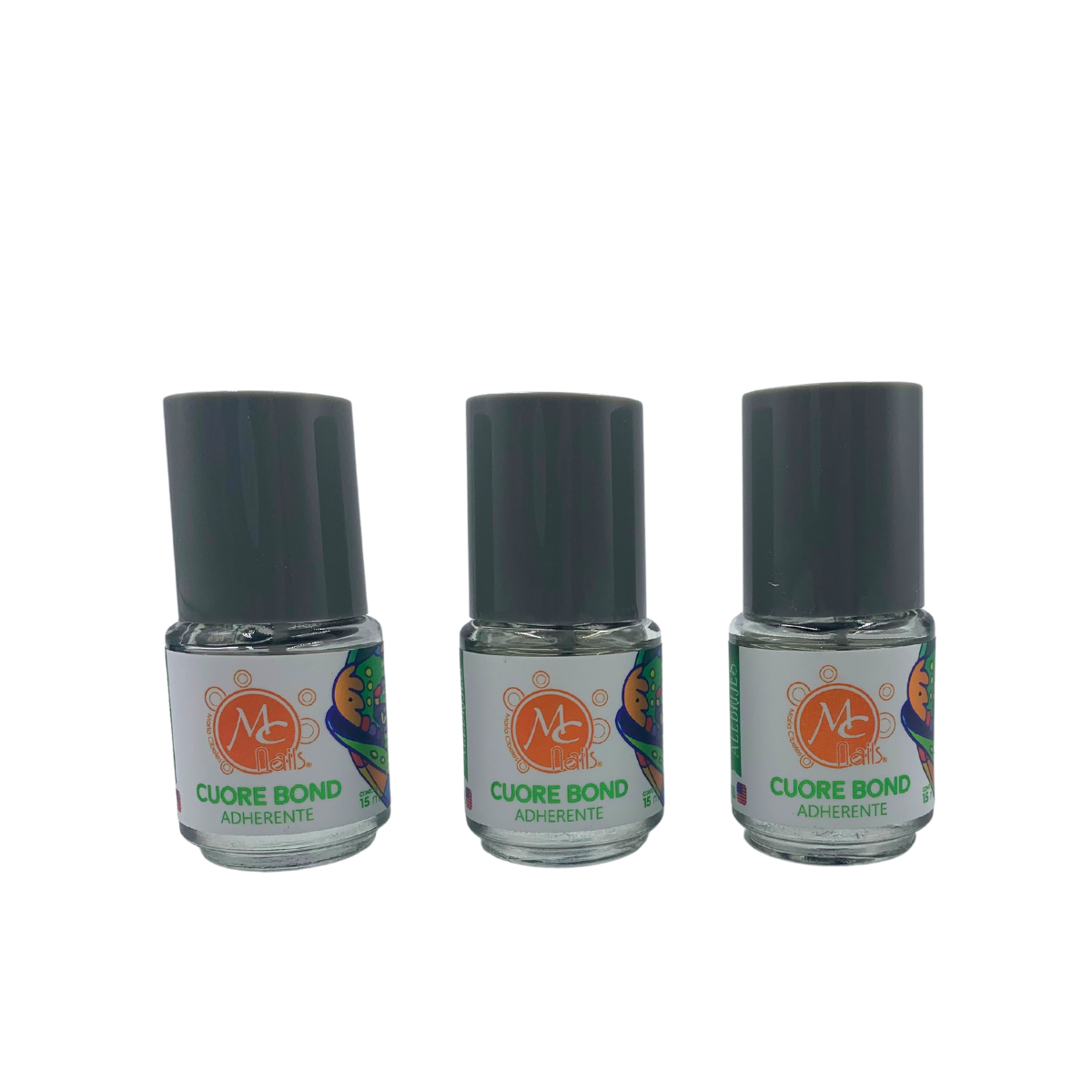 Paquete De 3 Primer Sin Acido Cuore Bond Para Uñas. Mc Nails