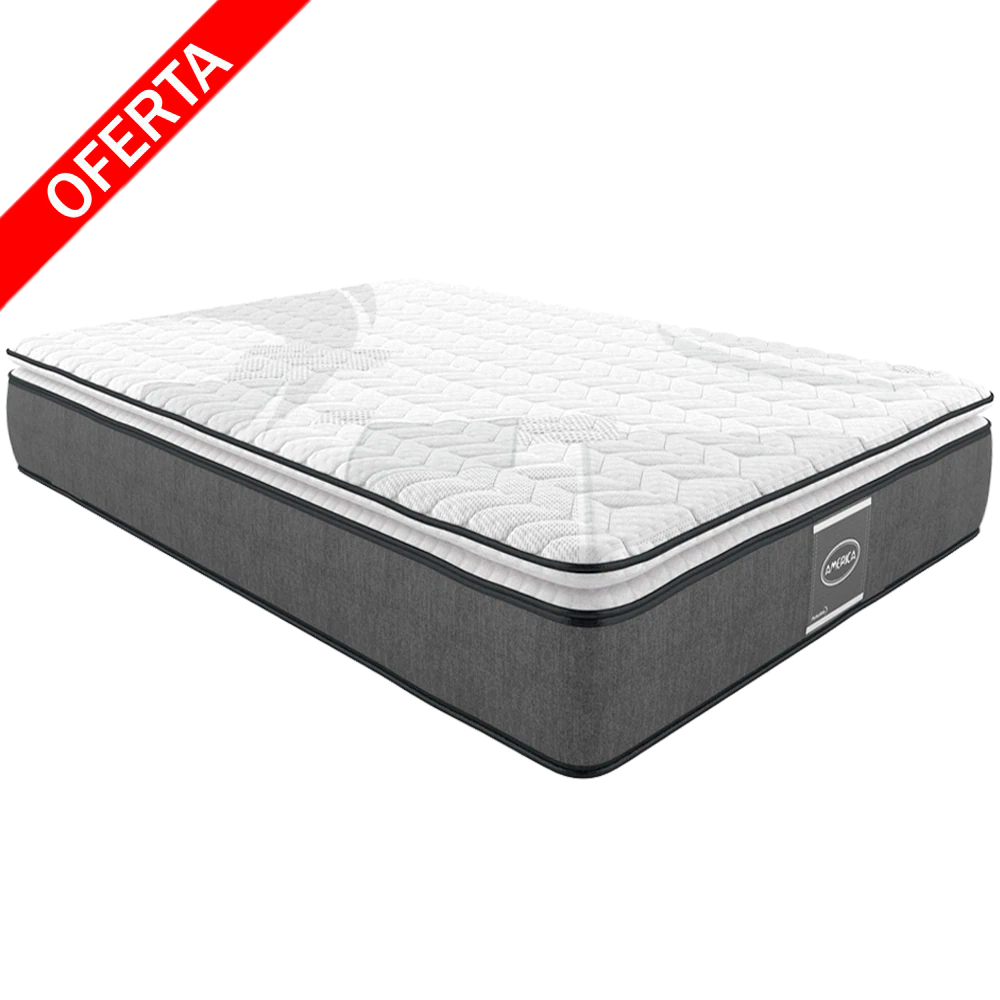 Colchón Queen Size Madrid América Ortopédico Con Colchoneta PILLOW TOP