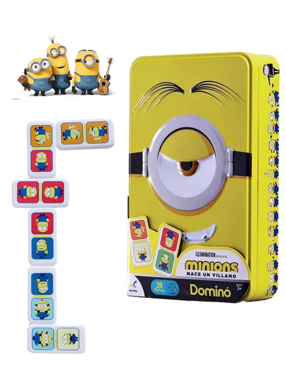Dominó Minions 2 Nace Un Villano con Caja Metálica Coleccionable con Relieve - 28 piezas- Novelty