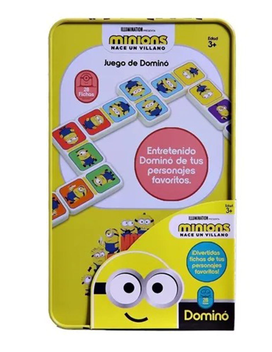 Dominó Minions 2 Nace Un Villano con Caja Metálica Coleccionable con Relieve - 28 piezas- Novelty