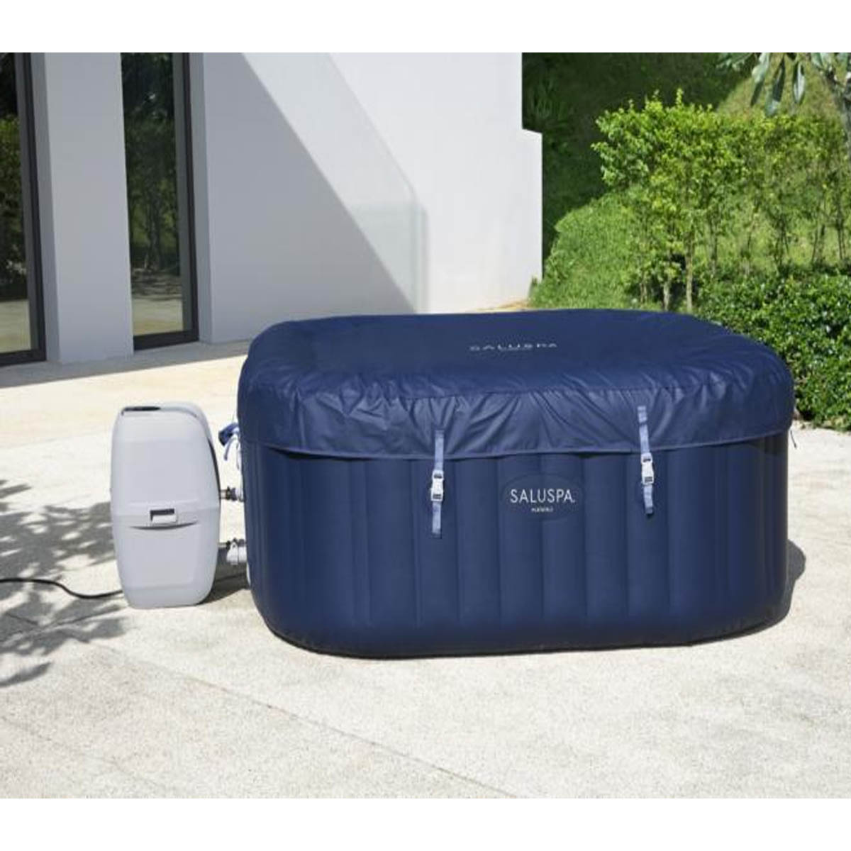 Sauna Spa HAWAII AIRJET 1.80X1.80X71cm  4-6Personas C/Bomba Y Cubierta 840lts Azul 60022