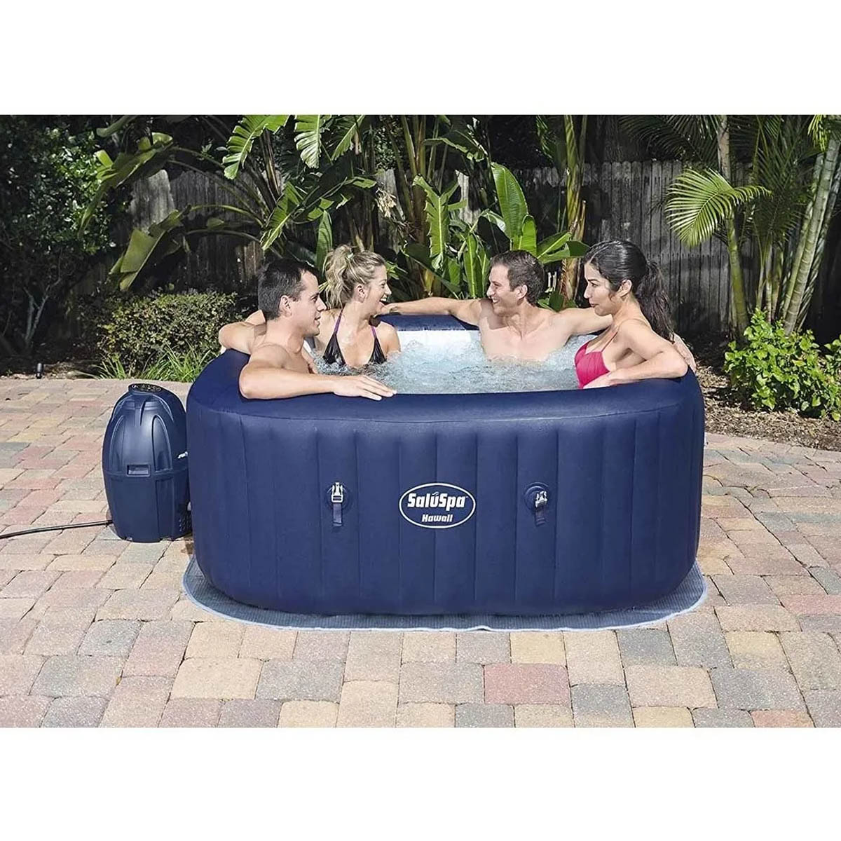Sauna Spa HAWAII AIRJET 1.80X1.80X71cm  4-6Personas C/Bomba Y Cubierta 840lts Azul 60022