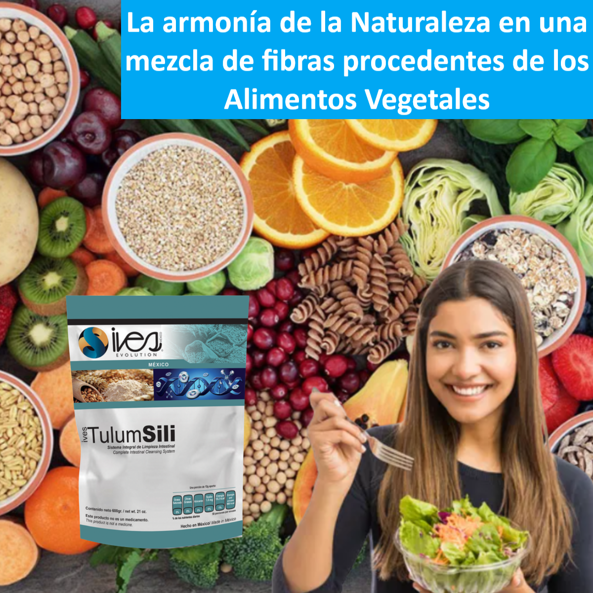 Fibra de origen vegetal orgánica Ives Evolution Mexico Tulum SILI 600 g