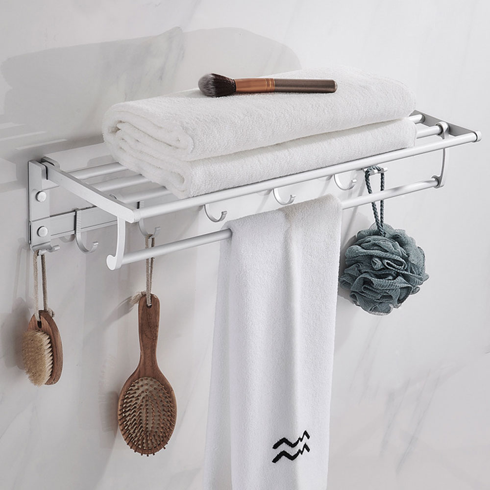 Toallero Estante Organizador de Aluminio Para Baño