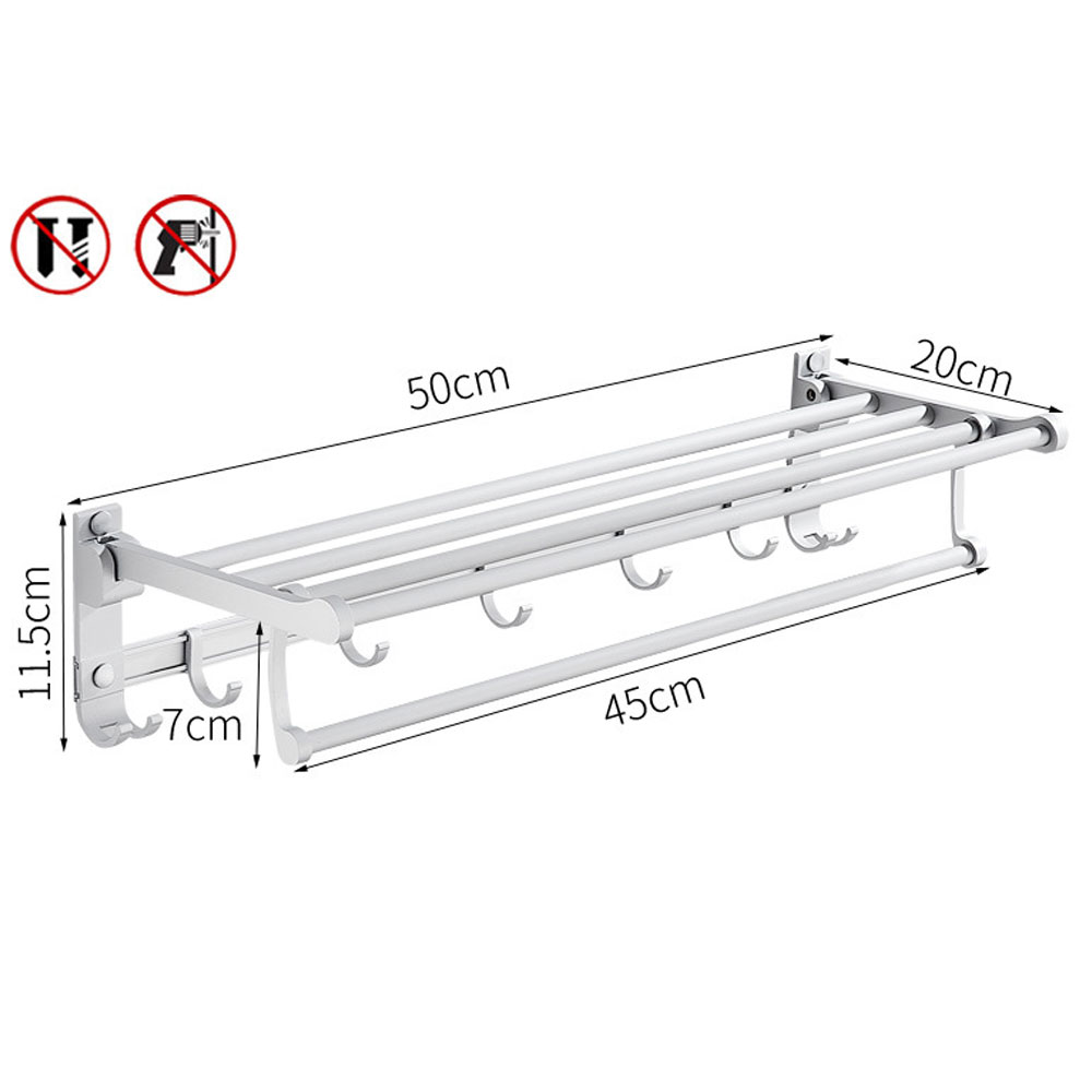 Toallero Estante Organizador de Aluminio Para Baño