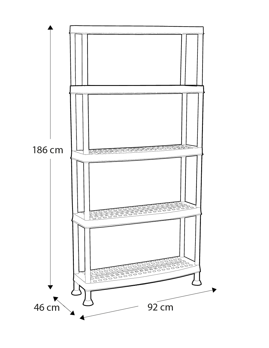 Estante Duna Pisa Multicolor con 5 Entrepaños