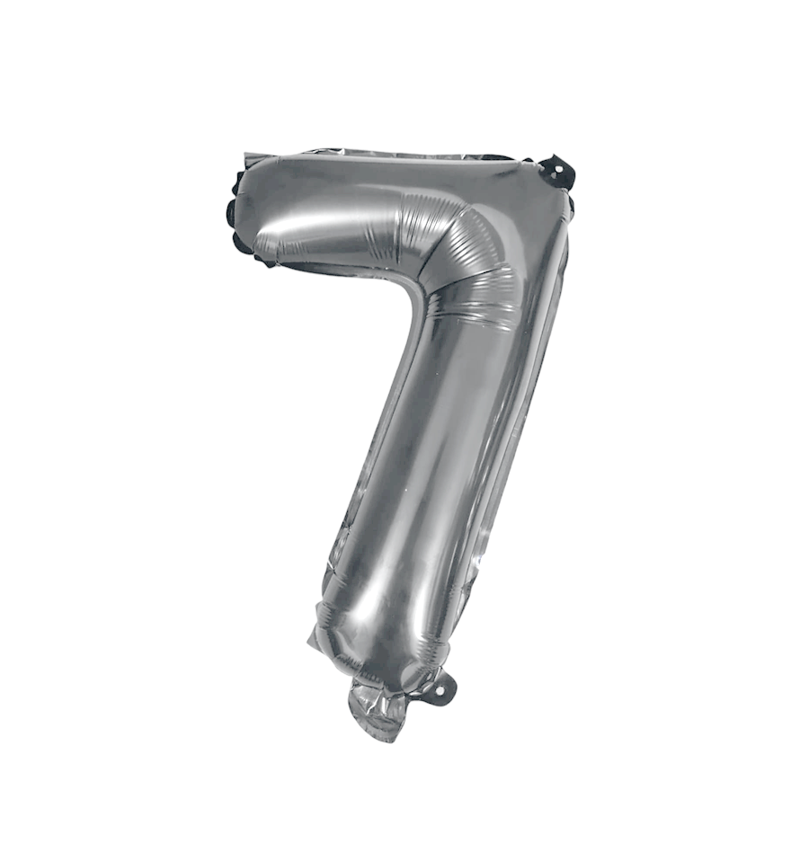 Globos Del Número 7  De Papel De Aluminio De 34 Pulgadas/86 Cms Oro Plata Rosa Negro Rojo Rose Gold Y Azul Turquesa