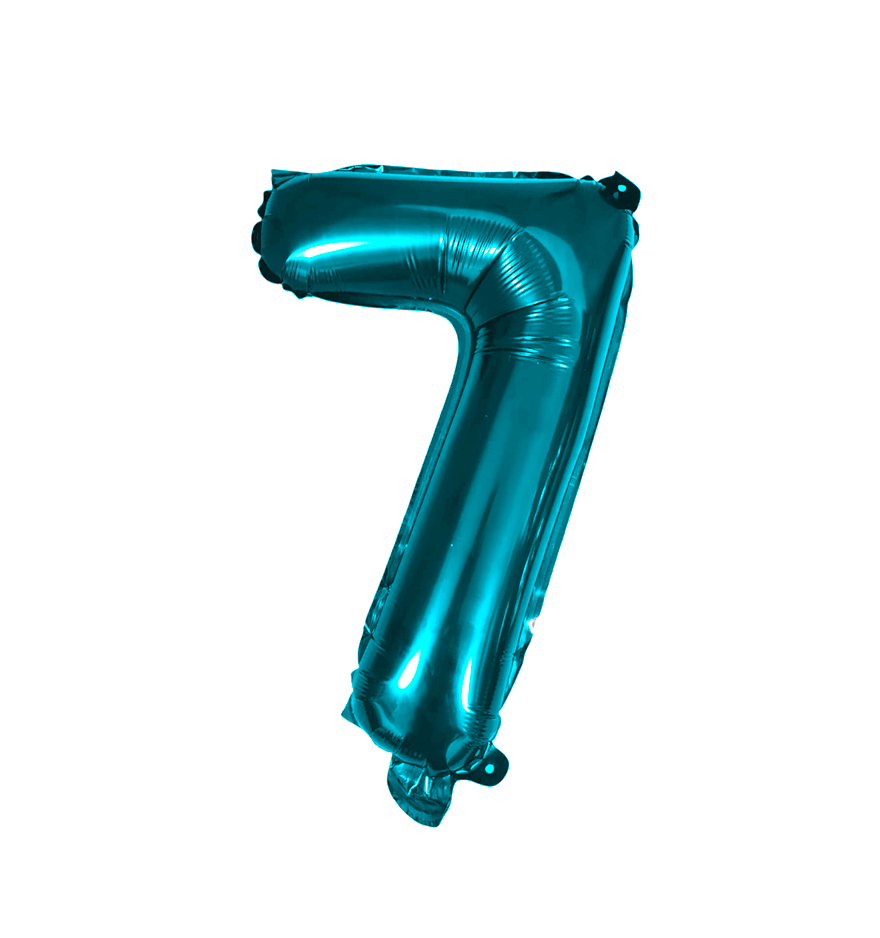 Globos Del Número 7  De Papel De Aluminio De 34 Pulgadas/86 Cms Oro Plata Rosa Negro Rojo Rose Gold Y Azul Turquesa