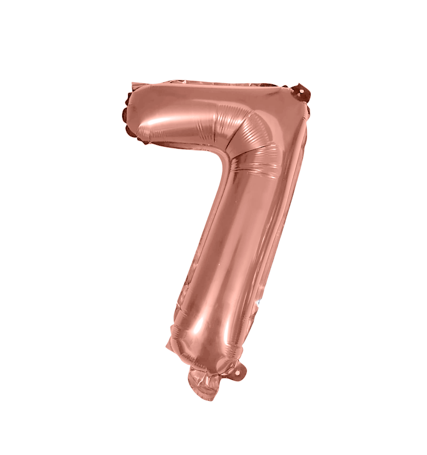 Globos Del Número 7  De Papel De Aluminio De 34 Pulgadas/86 Cms Oro Plata Rosa Negro Rojo Rose Gold Y Azul Turquesa
