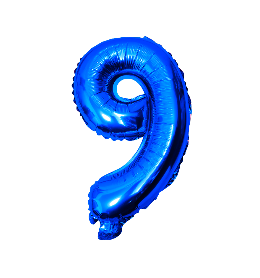 Globos Del Número 9 De Papel De Aluminio De 34 Pulgadas/86 Cms Oro Plata Rosa Negro Rojo Rose Gold Y Azul Turquesa