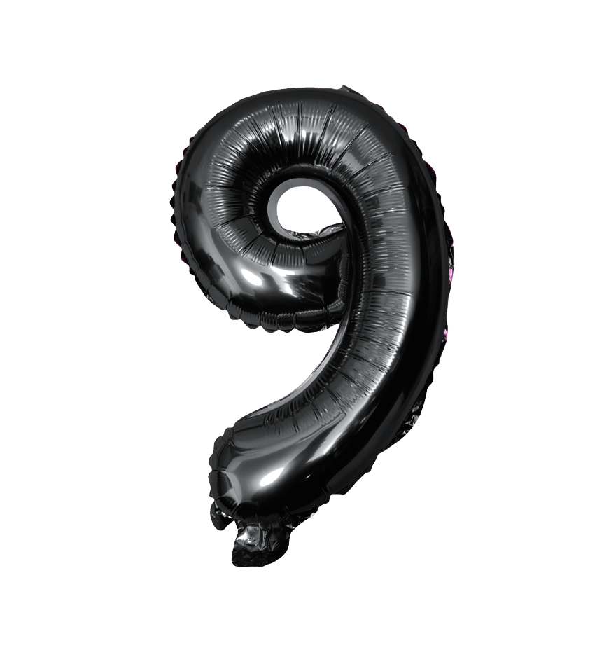 Globos Del Número 9 De Papel De Aluminio De 34 Pulgadas/86 Cms Oro Plata Rosa Negro Rojo Rose Gold Y Azul Turquesa