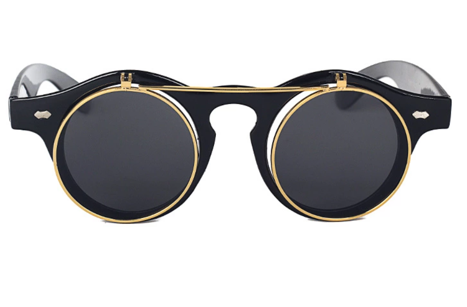 Lentes de Sol Estilo Vintage Doble Mica Abatible Armazón Graduaba