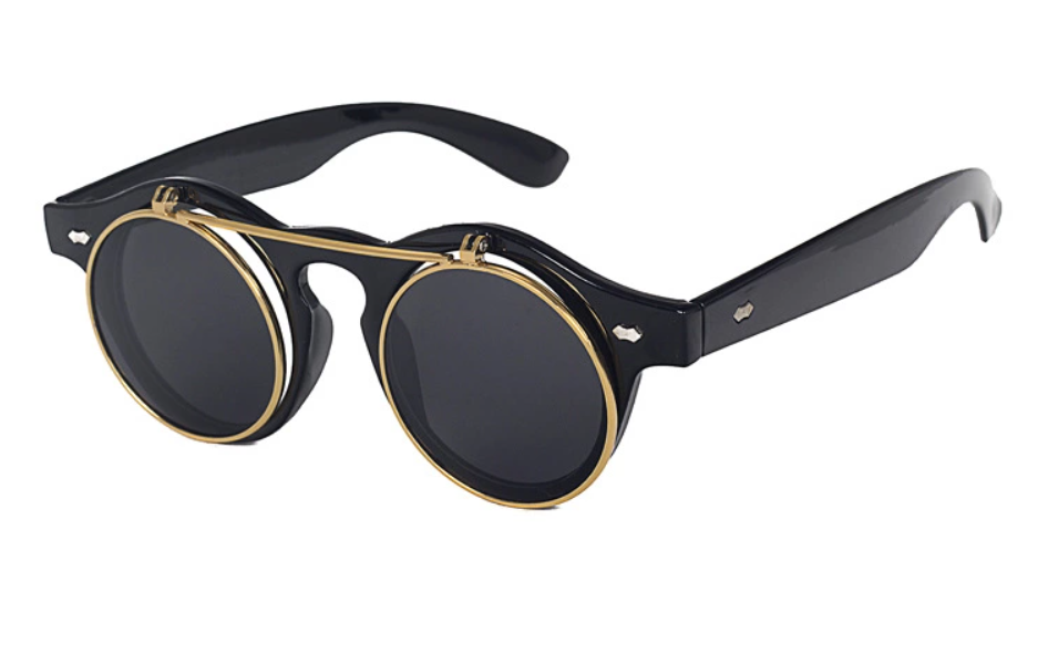 Lentes de Sol Estilo Vintage Doble Mica Abatible Armazón Graduaba Unisex