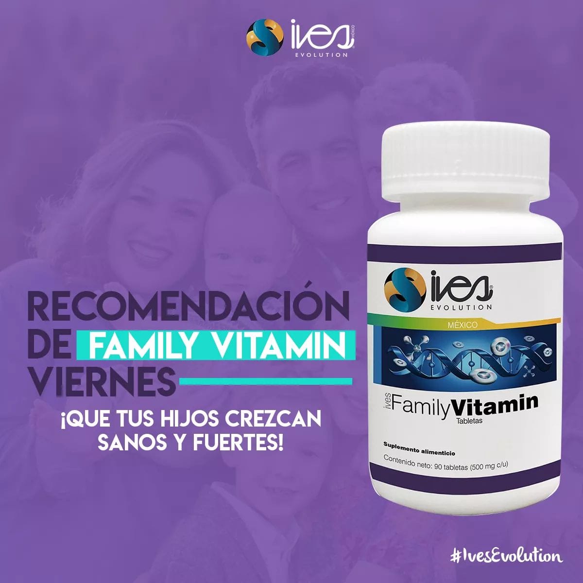 Multivitamínico tabletas Niños Family Vitamin kids Ives México 90 Tabs