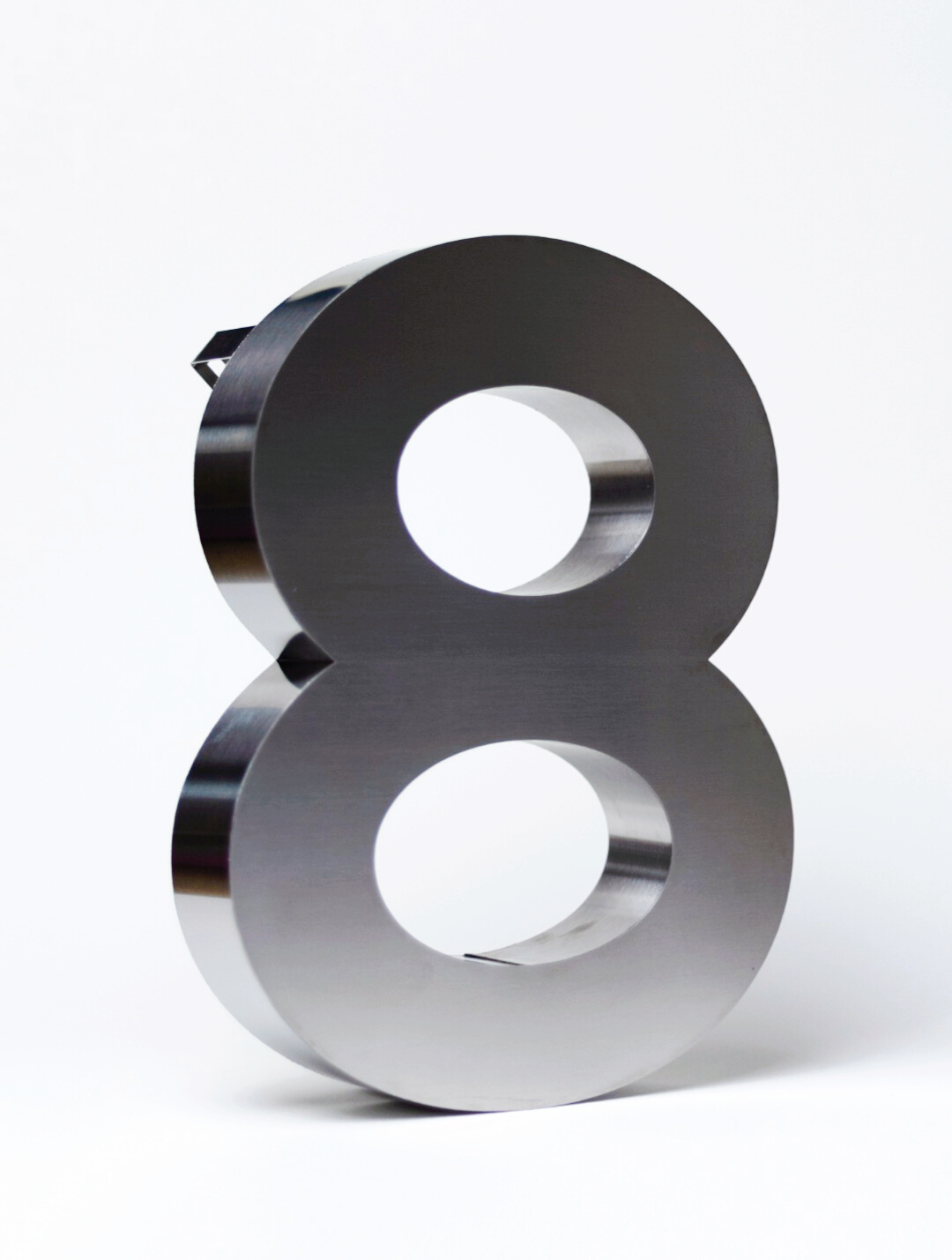 Números para casa 3D Digito 8 30 cm de alto Acero inoxidable para exterior