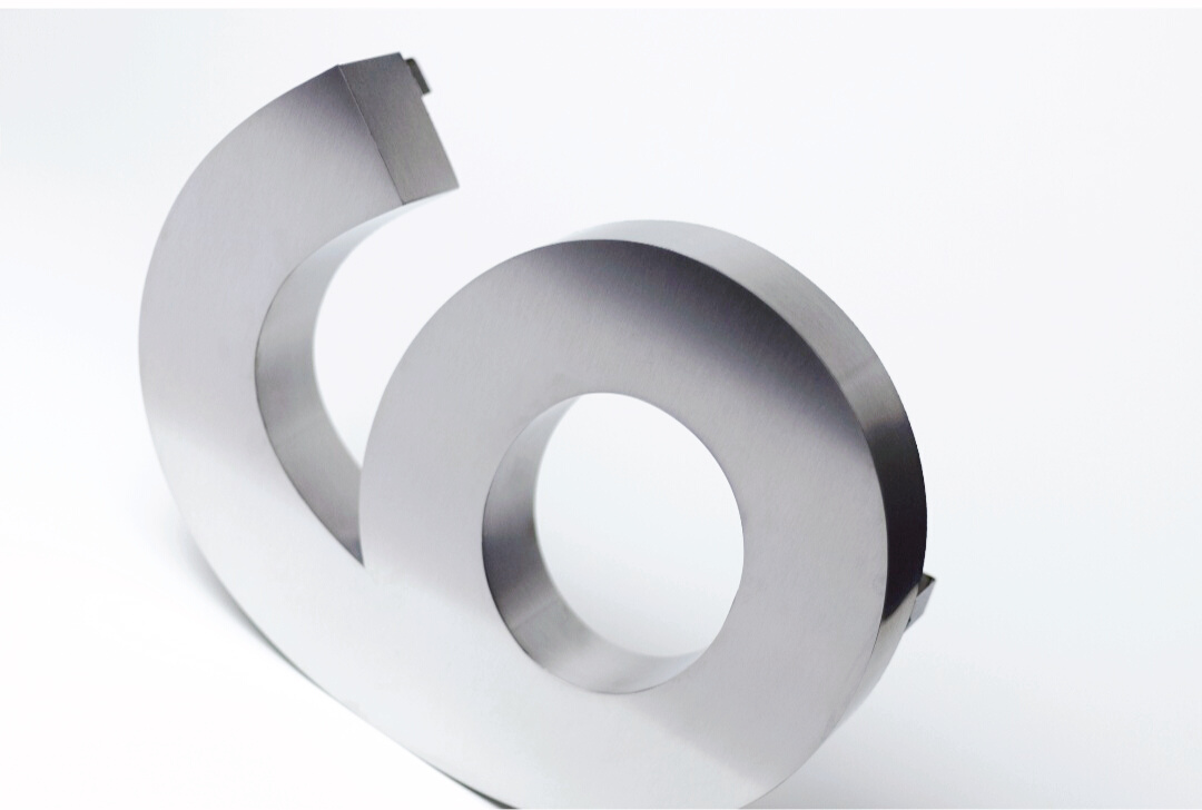 Números para casa 3D Digito 6 30 cm de alto Acero inoxidable para exterior