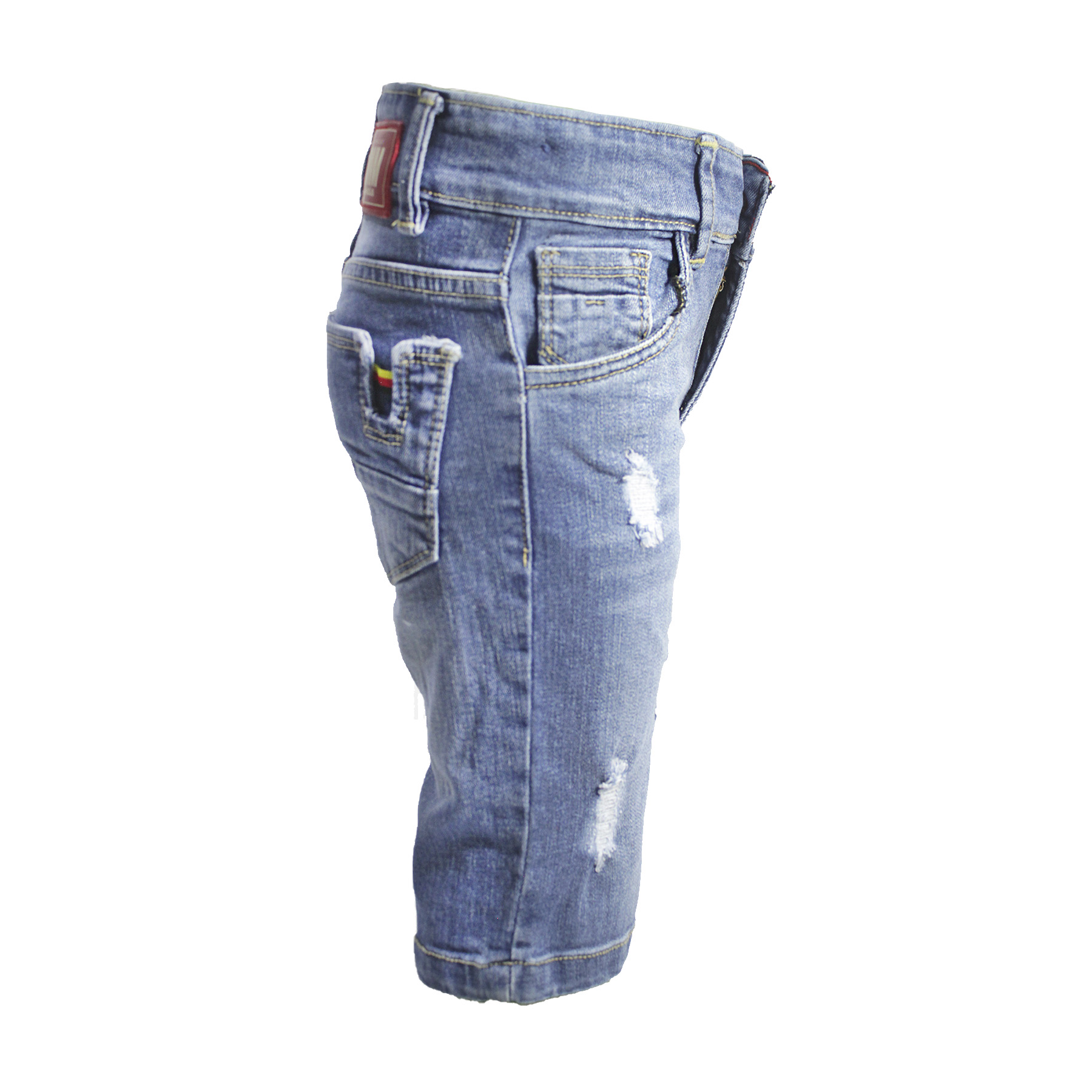 Bermuda mezclilla strech, con detalle en bolsas traseras y destrucción al frente pixxtols CB018