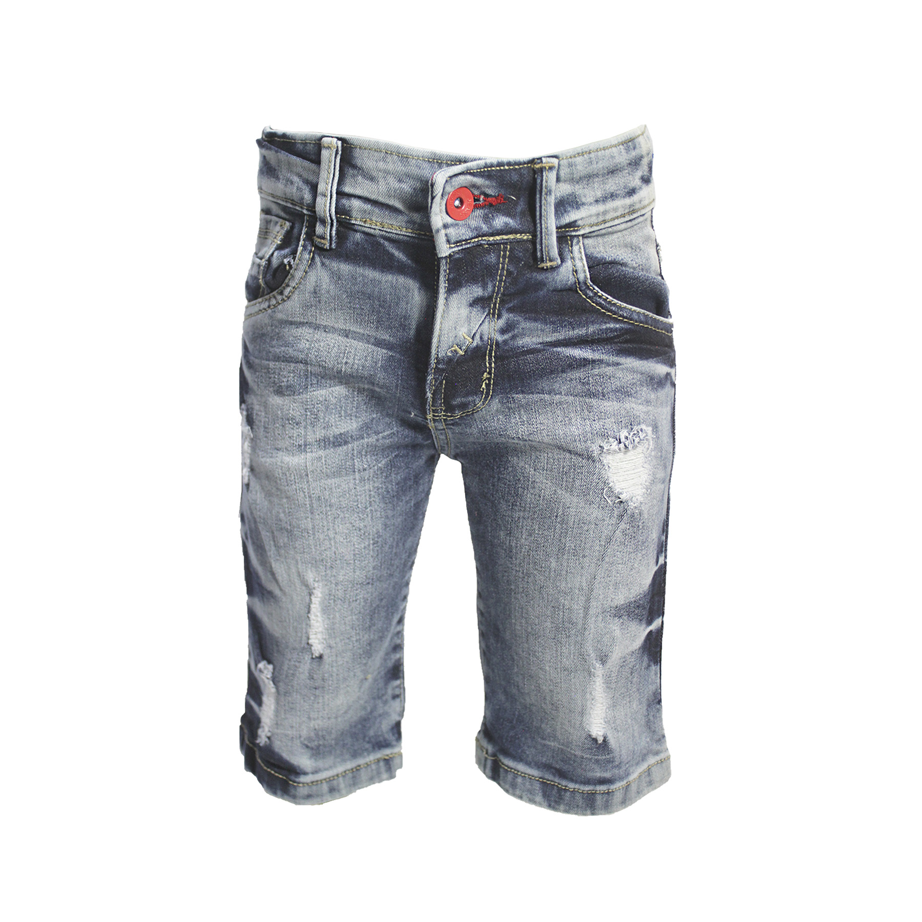 Bermuda mezclilla strech, con detalle en bolsas traseras y destrucción al frente pixxtols CB018