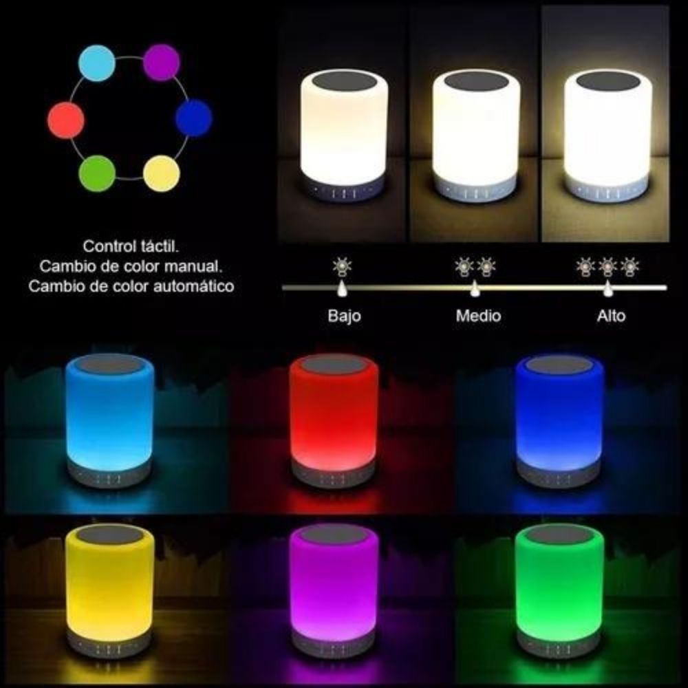 Bocina lámpara bluetooth touch Gadgets & Fun Bocina inalambrica con luz led RGB