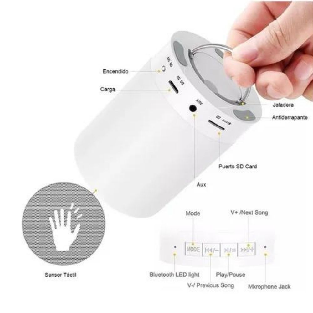 Bocina lámpara bluetooth touch Gadgets & Fun Bocina inalambrica con luz led RGB