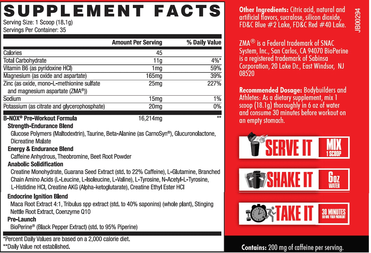 B-NOX / Bullnox Androrush Betancourt 35 Tomas. Sabor Ponche De Frutas