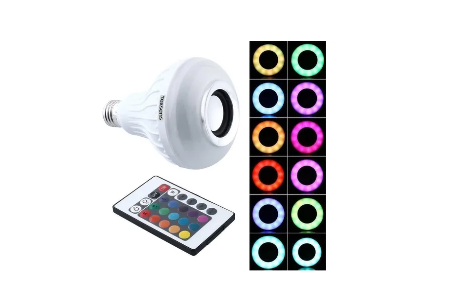 Foco Led 12w Bocina Multicolor Rgb Bluetooth Control Remoto