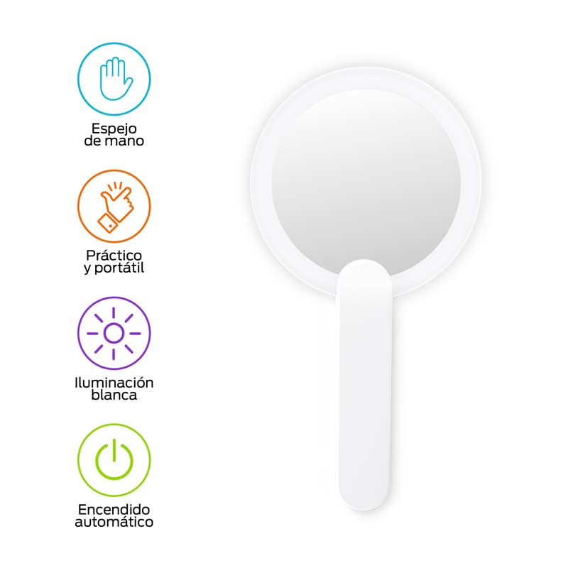 Espejo con Luz LED para Maquillaje Plegable y Portátil Redlemon