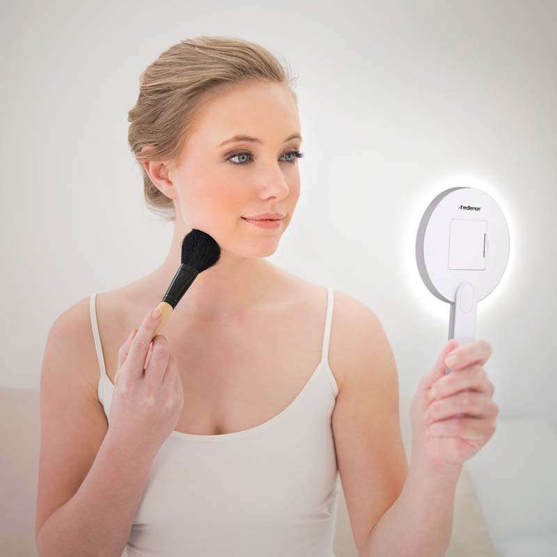 Espejo con Luz LED para Maquillaje Plegable y Portátil Redlemon