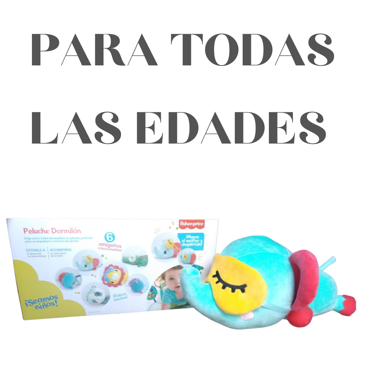 Peluche Dormilón Elefante Acostado De 30 Cm Fisher Price