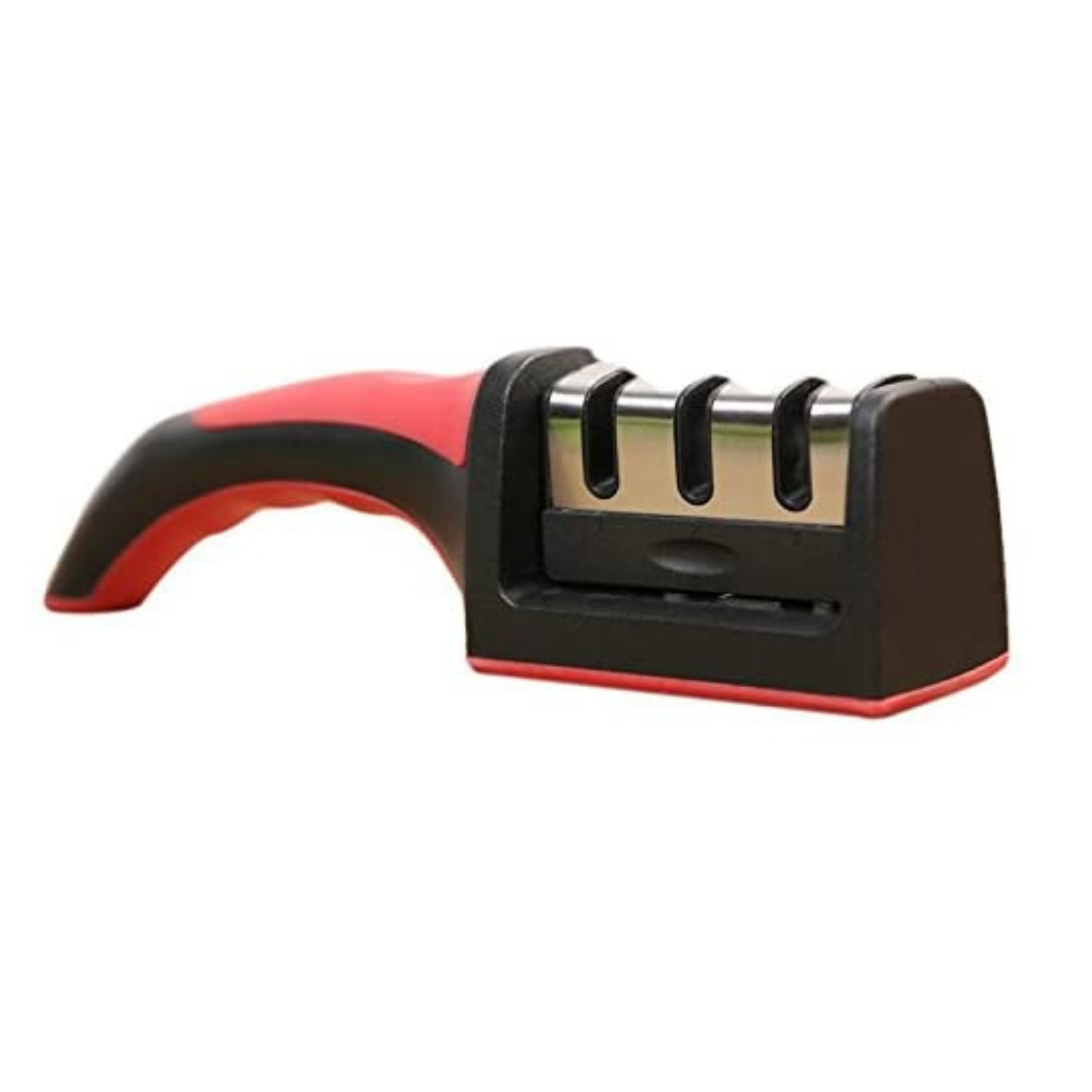 Afilador de Cuchillo - Wivarra - 3 Etapa Manual con Base Antideslizante (Negro+Rojo)