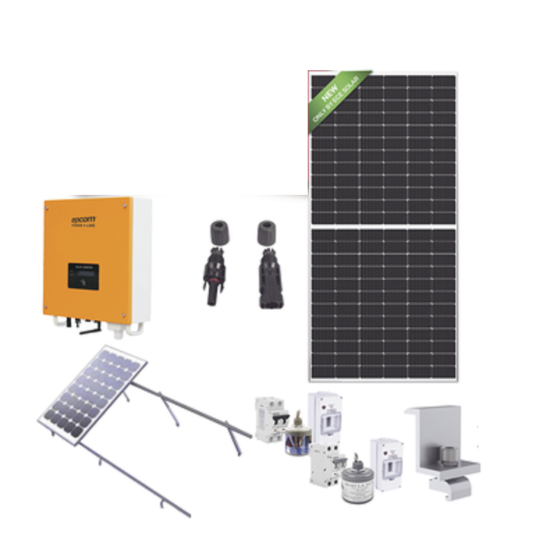 Kit Solar para Interconexión de 1 KW de Potencia, 220 Vca con Inversor de Cadena y Paneles Monocristalinos de 450 W