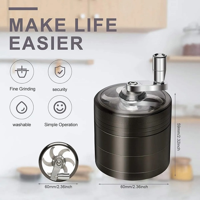 Moledor De La Hierba Especias color Negro