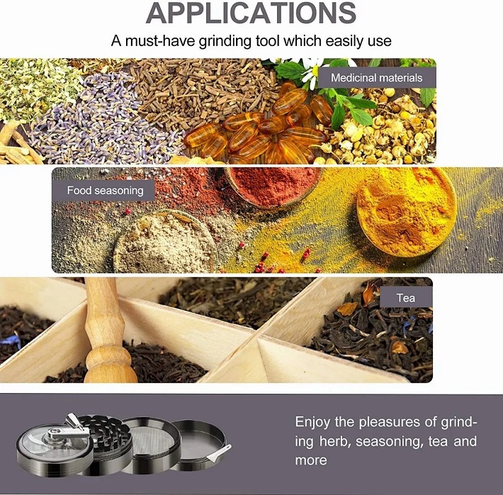 Moledor De La Hierba Especias color Negro