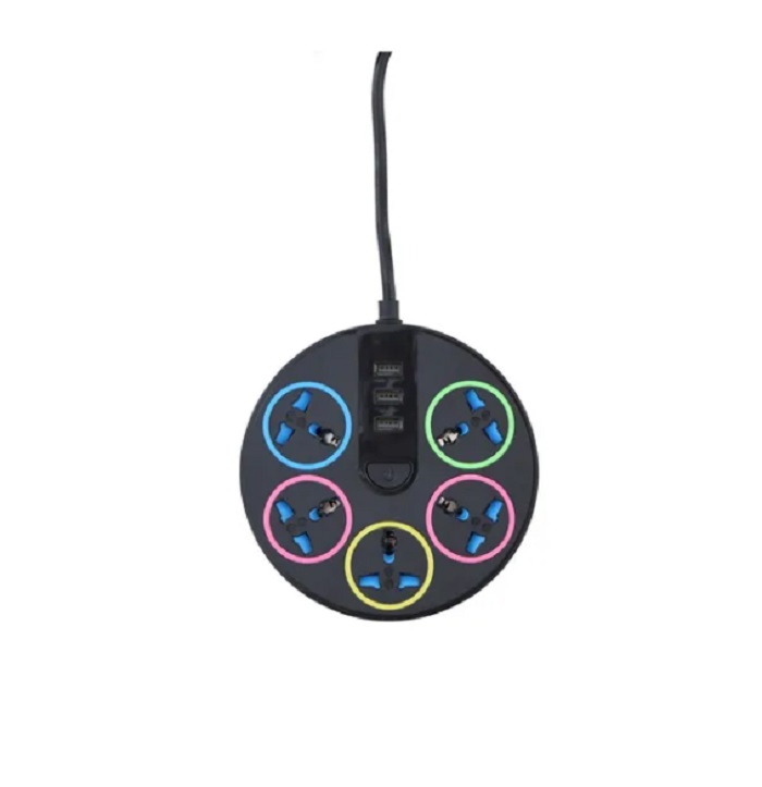 Multicontacto Extension 8 Enchufes Con Usb Supresor De Picos Negro