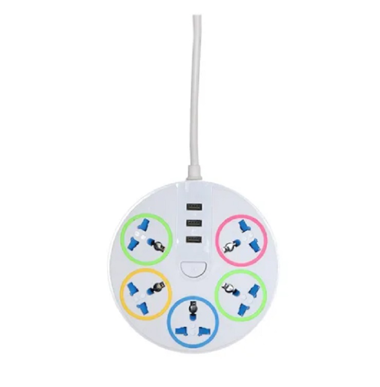 Multicontacto Extension 8 Enchufes Con Usb Supresor De Picos Blanco