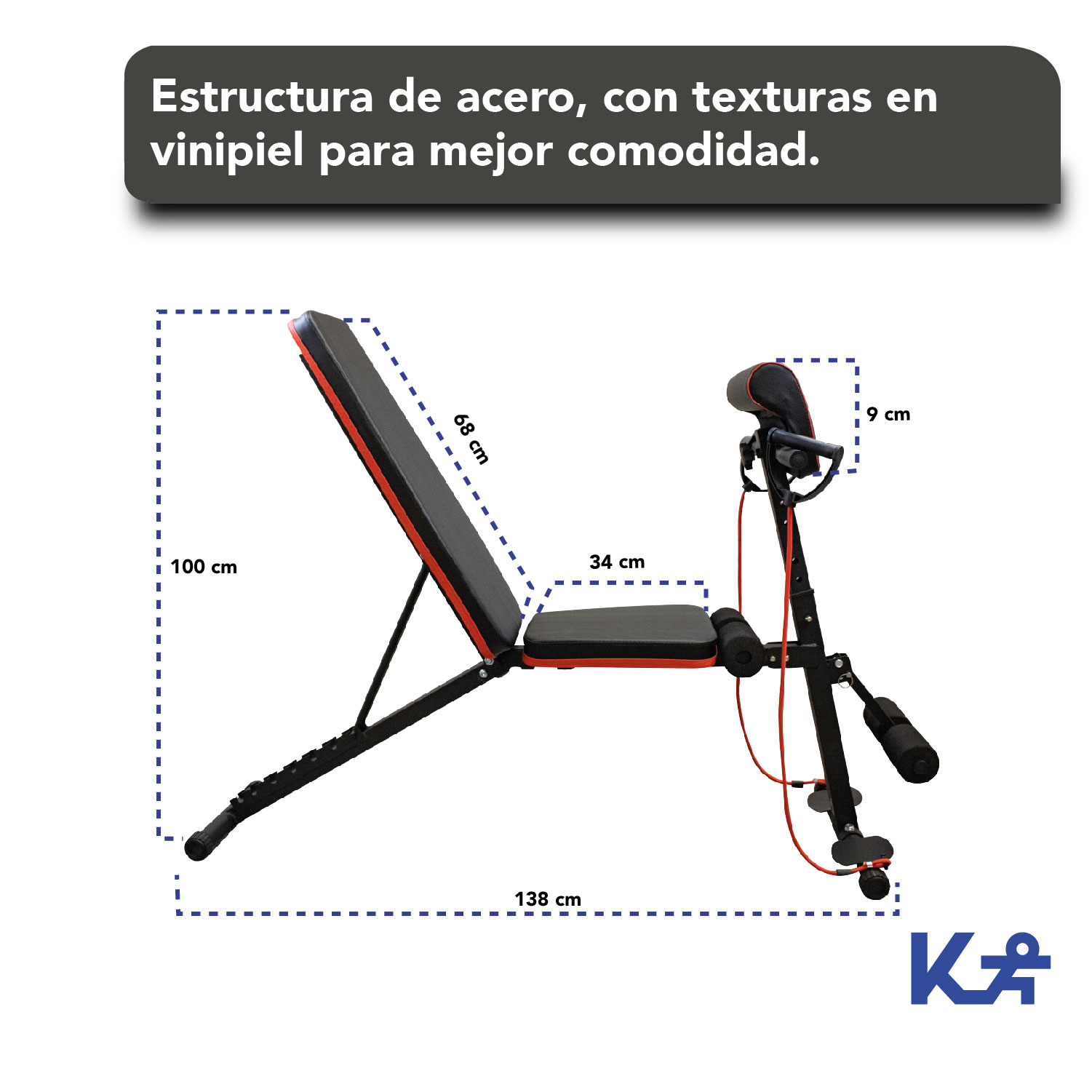 Banco Predicador Inclinado Multiposciones Plegable + Bandas