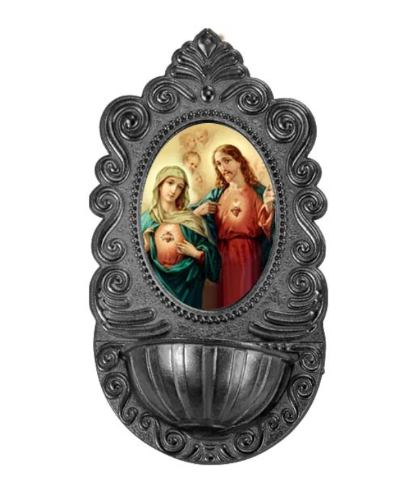Adorno de pila de la Virgen de Guadalupe hecho en metal para colgar en pared en varios colores