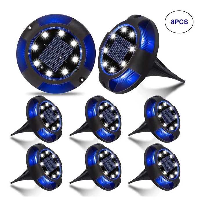 12 Led Luz Blanca Solar de Camino 