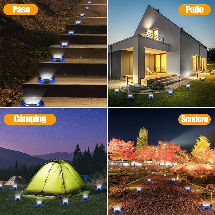 12 Led Luz Blanca Solar de Camino 