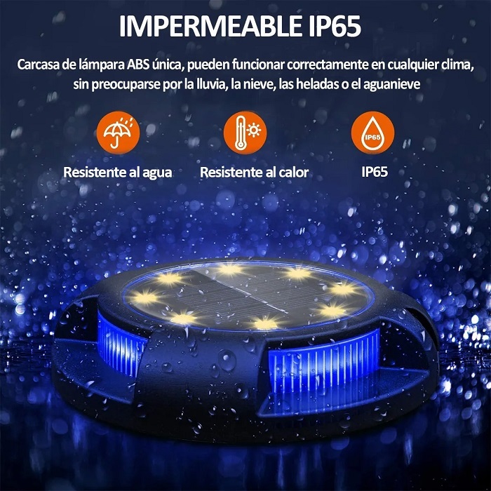 12 Led Luz Amarilla Solar de Camino 