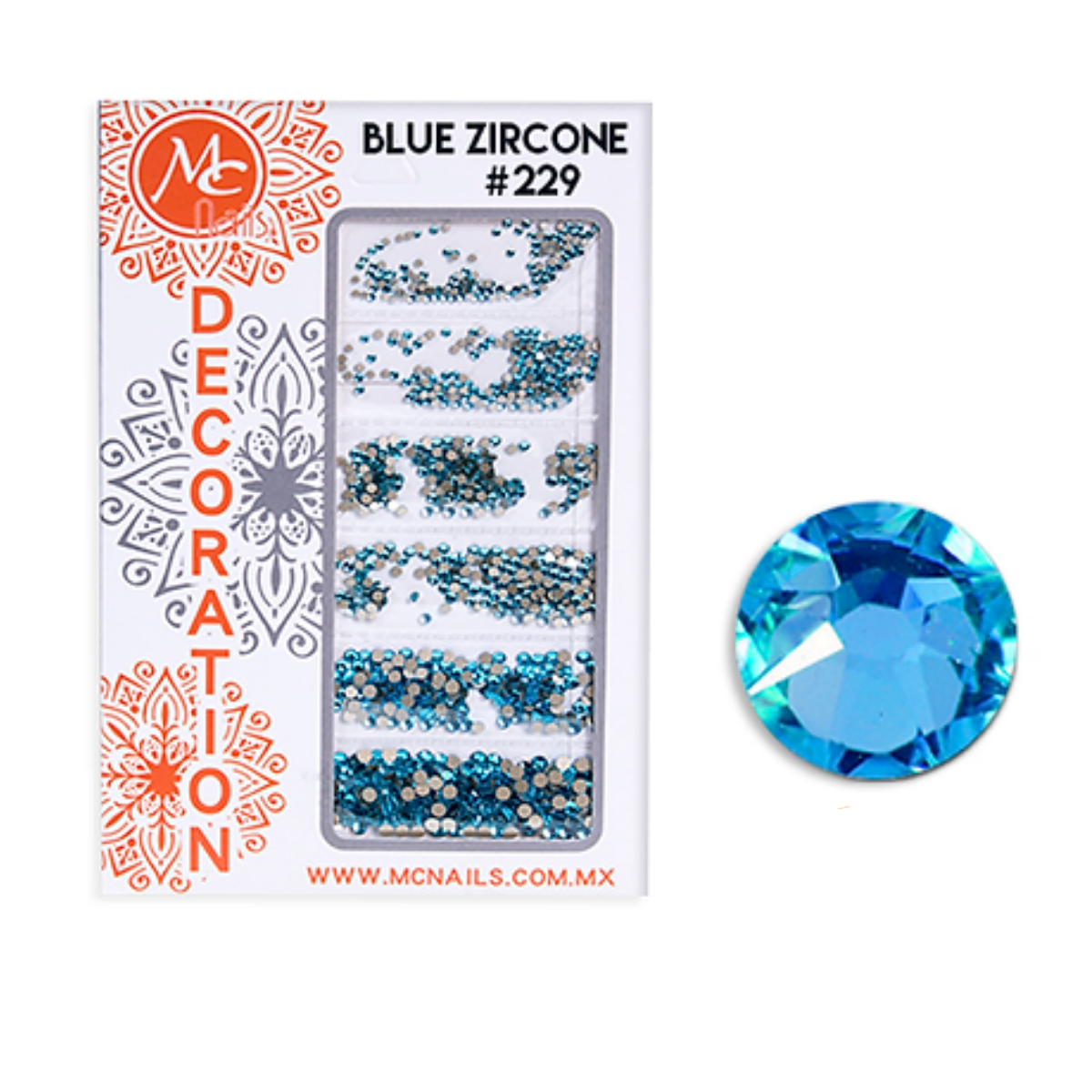 Cristal 1440 Piedras 4 Tamaños. Decoración Uñas. Mc Nails Favorito Azul Zircone