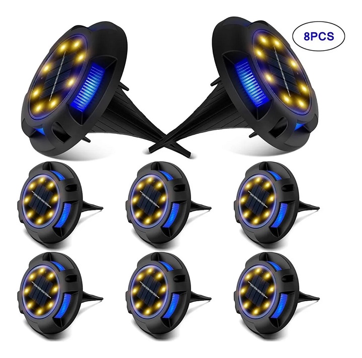 12 Led Luz Amarilla Solar de Camino 