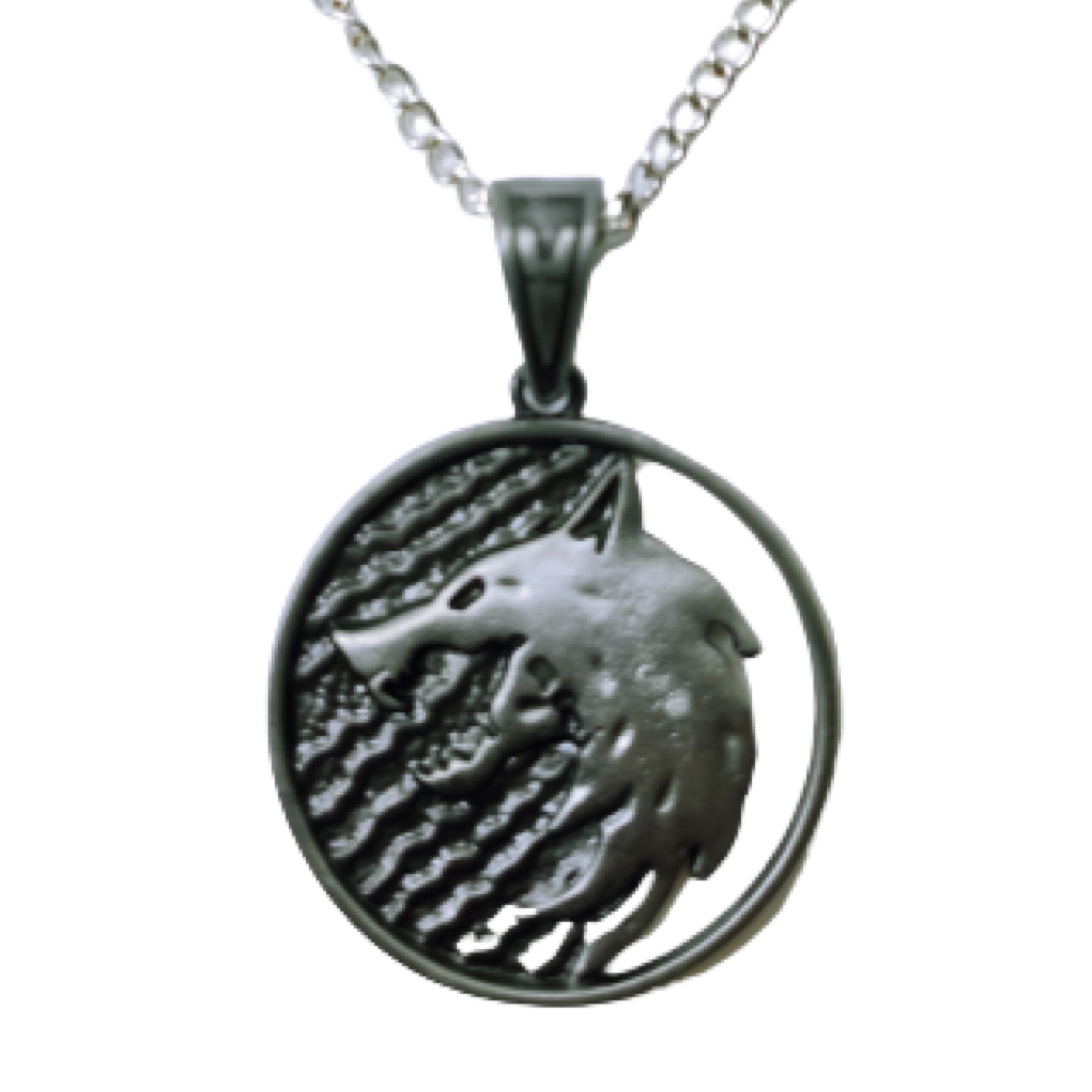 Collar The Witcher Dije Medalla Lobo Blanco Geralt de Rivia White Wolf