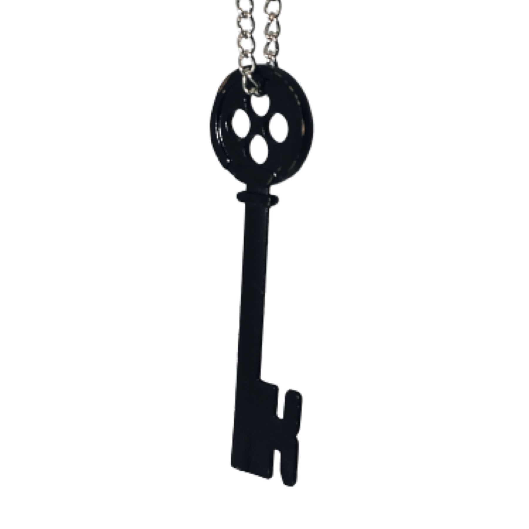 Collar Coraline Llave Negra Boton La Puerta Secreta Cosplay Terror Black