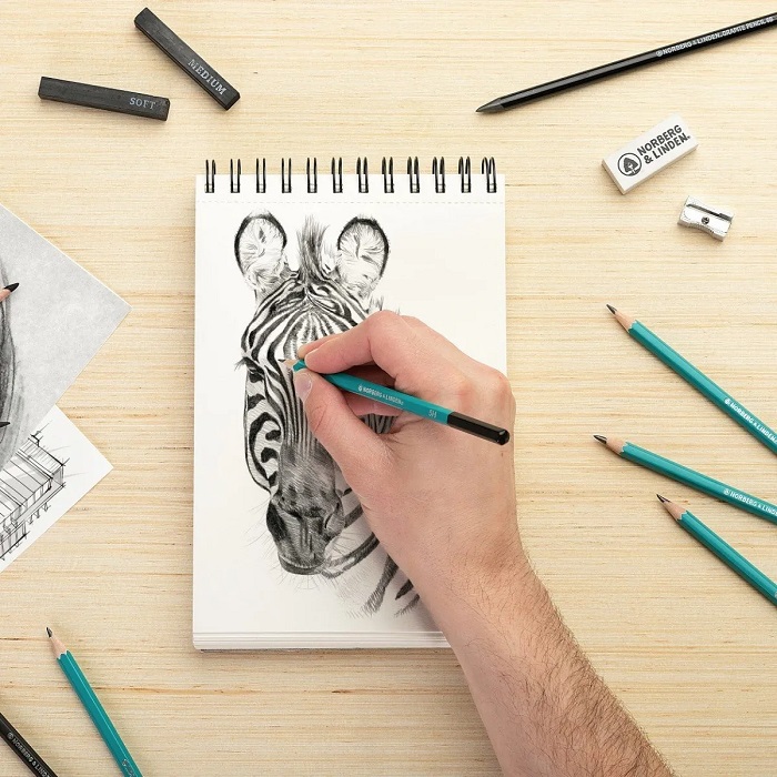 Kit 34 Pzs Profesional De Dibujo Con Hb Para Adultos Y Niños