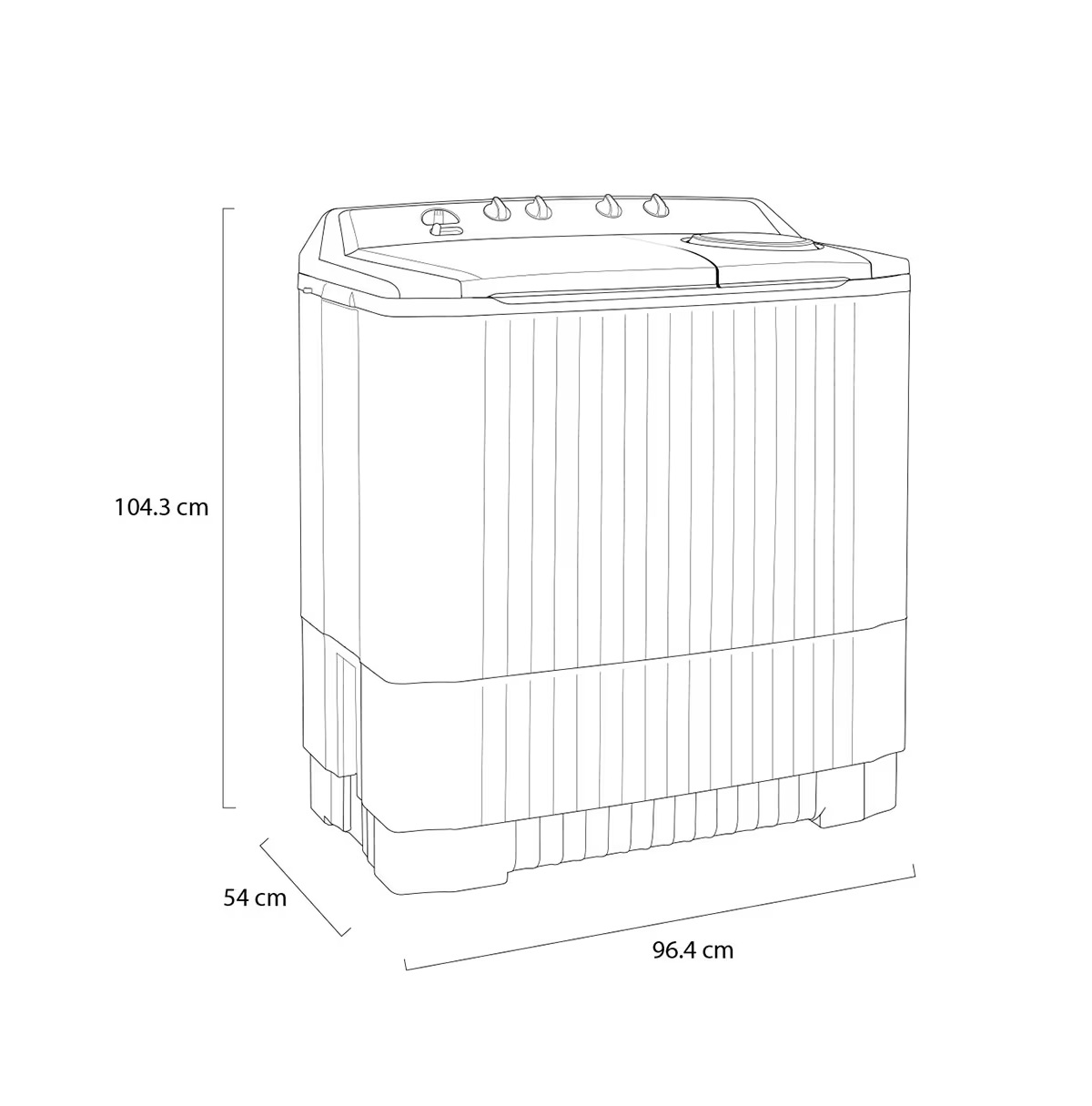 Lavadora LG Doble Tina semiautomática lava/centrifuga WP18WAR capacidad 18 kg Blanca carga superior