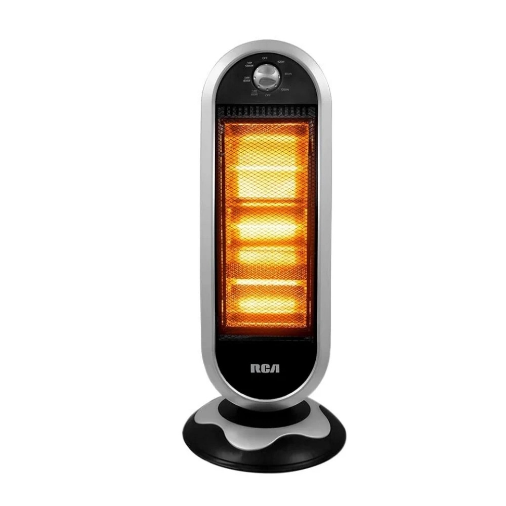 Calefactor Eléctrico Halógeno Negro/Plata 3 Nivel RC-H3 RCA