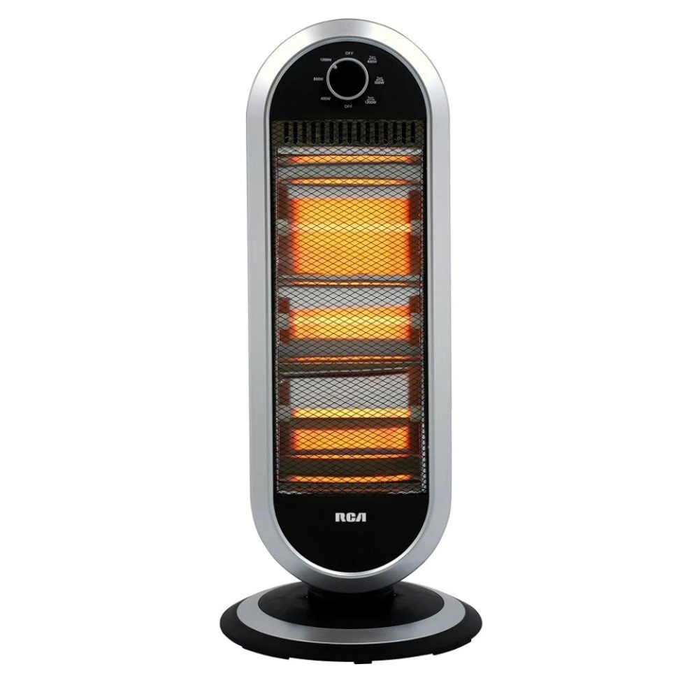 Calefactor Eléctrico Halógeno Negro/Plata 3 Nivel RC-H3 RCA