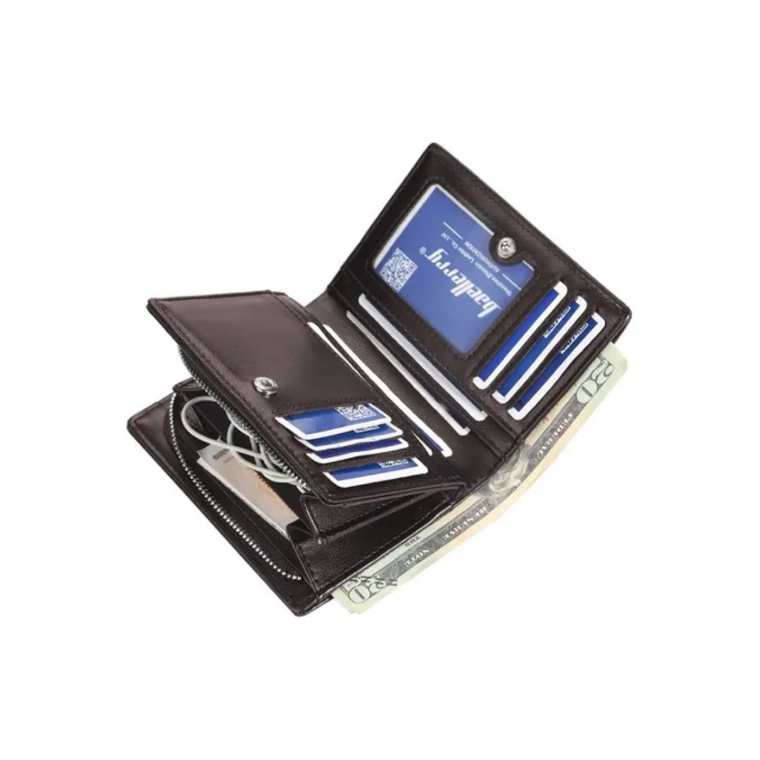 Cartera Baellerry De Cuero Con Monedero Cierre Para Hombre